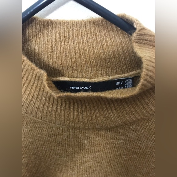 NEW Vero Moda Mock Neck Slouchy Puff Sleeves Soft Stretch Sweater Dress Size XL - Picture 7 of 9